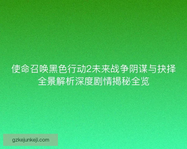 使命召唤黑色行动2未来战争阴谋与抉择全景解析深度剧情揭秘全览
