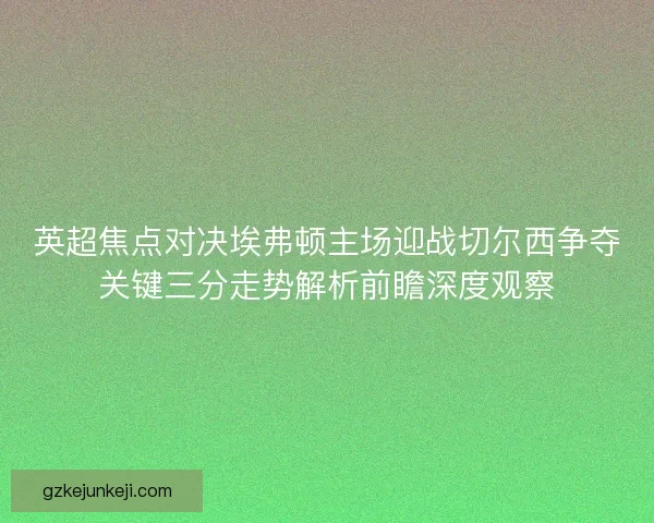 英超焦点对决埃弗顿主场迎战切尔西争夺关键三分走势解析前瞻深度观察 英超焦点对决埃弗顿主场迎战切尔西争夺关键三分走势解析前瞻深度观察